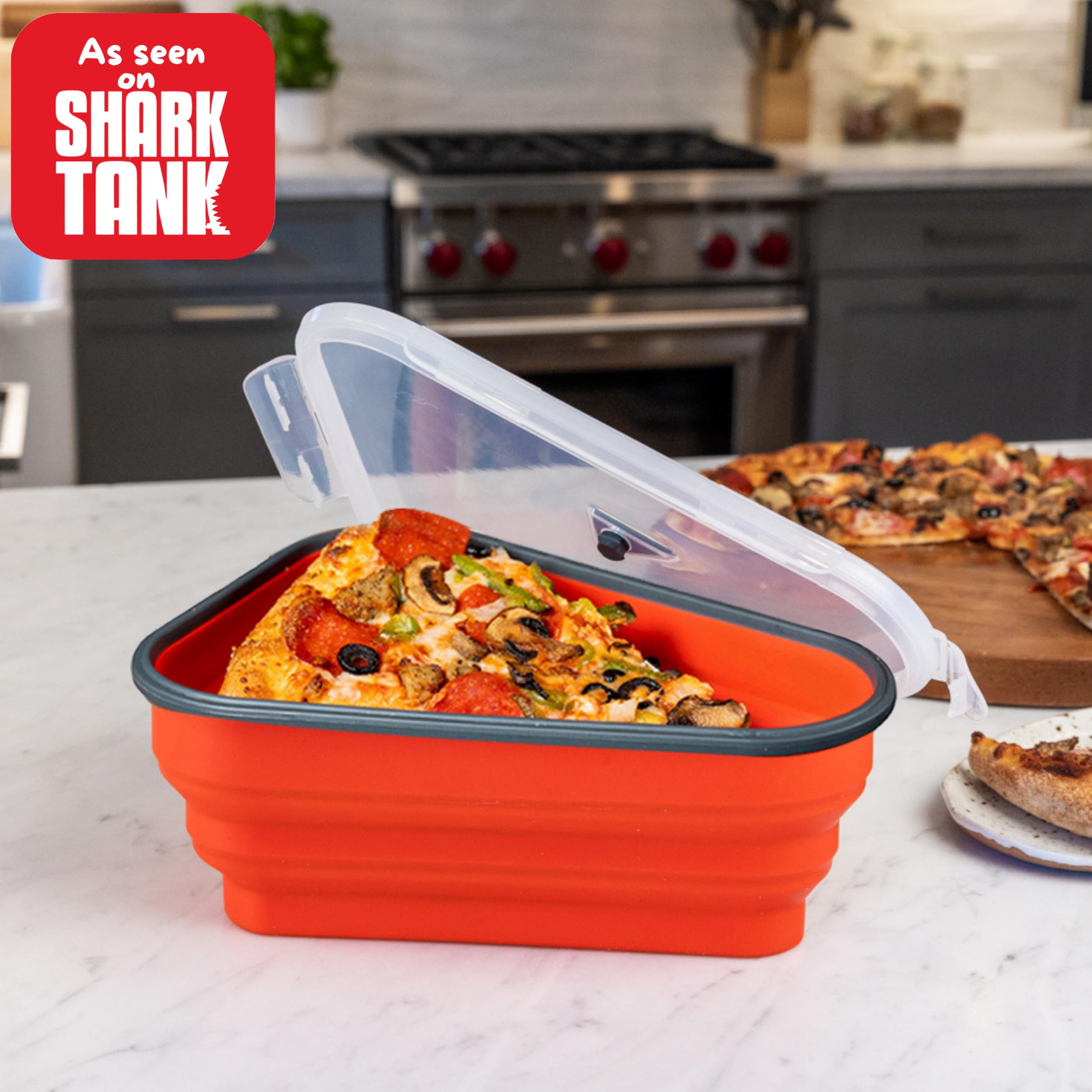 Pizza Pack divider trays double as reheating plates for single slices.