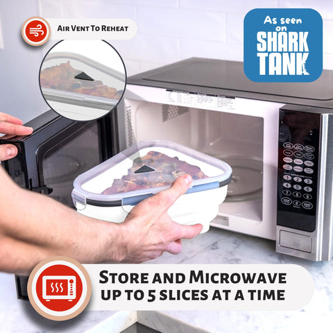 PIZZA PACK five microwavable trays keep slices separated for reheating