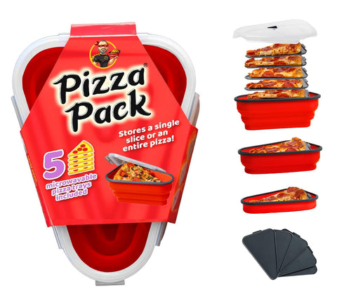 Pizza Pack storage container with collapsible body for flexible leftover pizza organization.