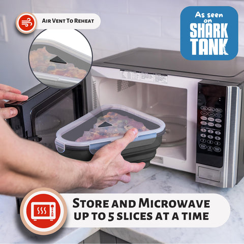 Pizzapack collapsed vs expanded demonstrates adjustable capacity.