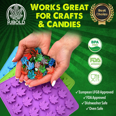 PJ Bold silicone mold set for gummies, toppers, and fondant.