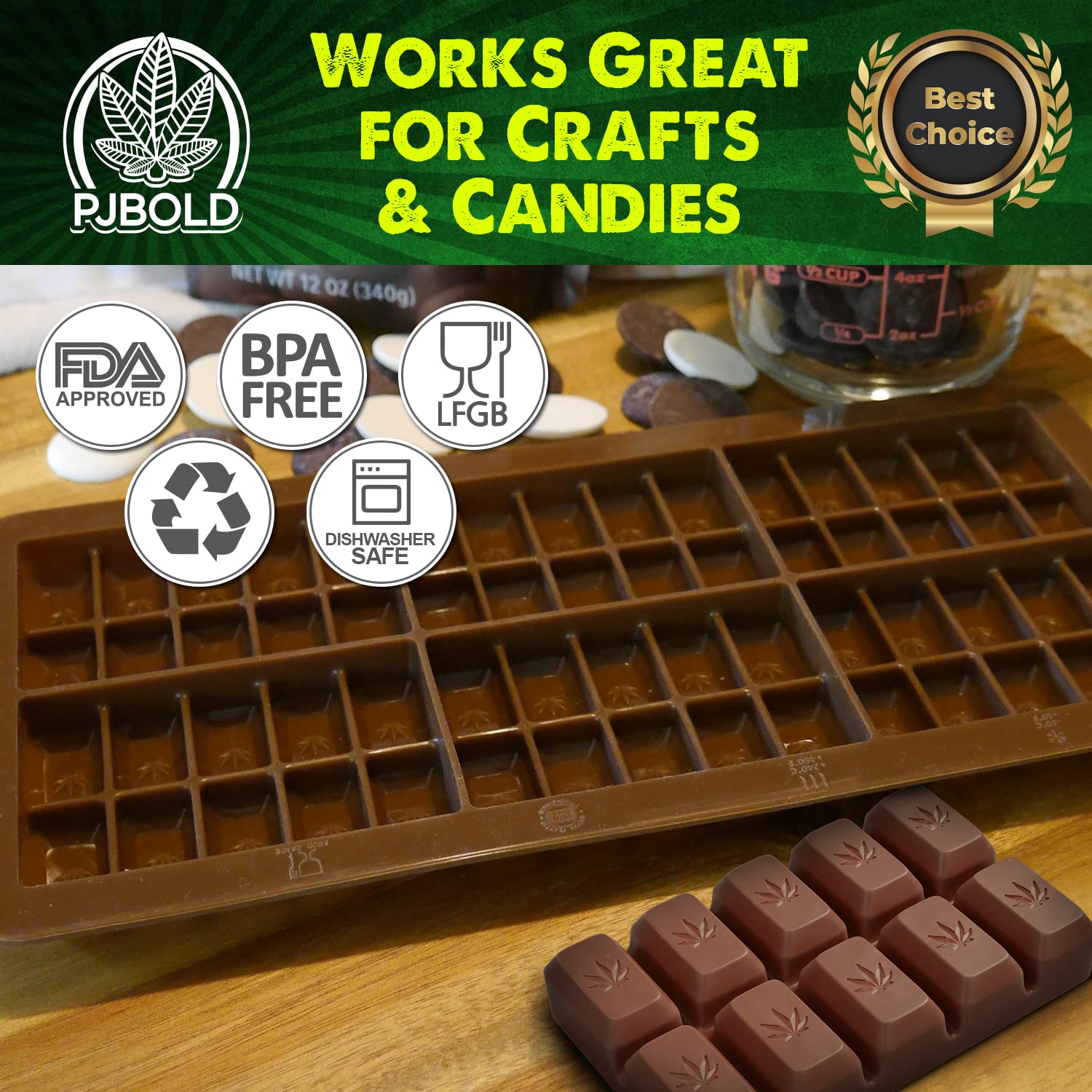 PJ Bold oven and dishwasher safe mold for quick cleanup and versatile use.