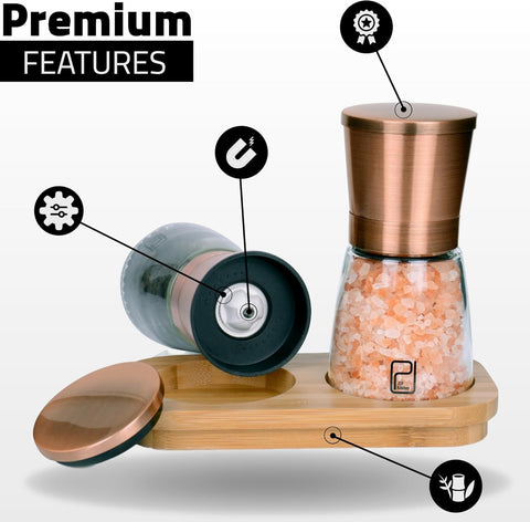 PJCKitchen copper grinder closeup showing durable ceramic mechanism.