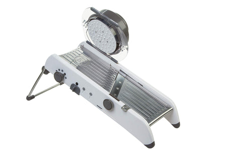 PL8 Professional Mandoline non-skid feet keep the workstation stable.