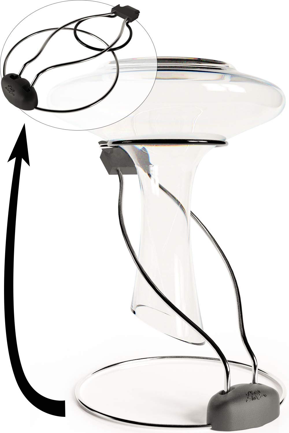 Plaisir de la Cave compact decanter dryer top-down view for fast drying.