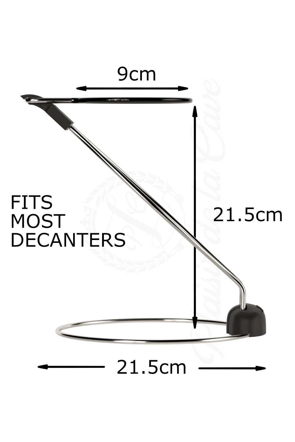 Plaisir de la Cave curved legs and round base protect decanter.