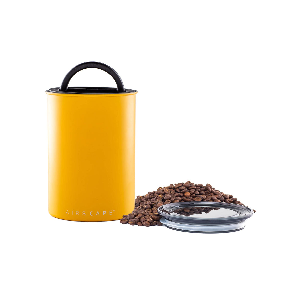 Planetary Design Airscape canister exterior in matte yellow for durable, odor-free storage.