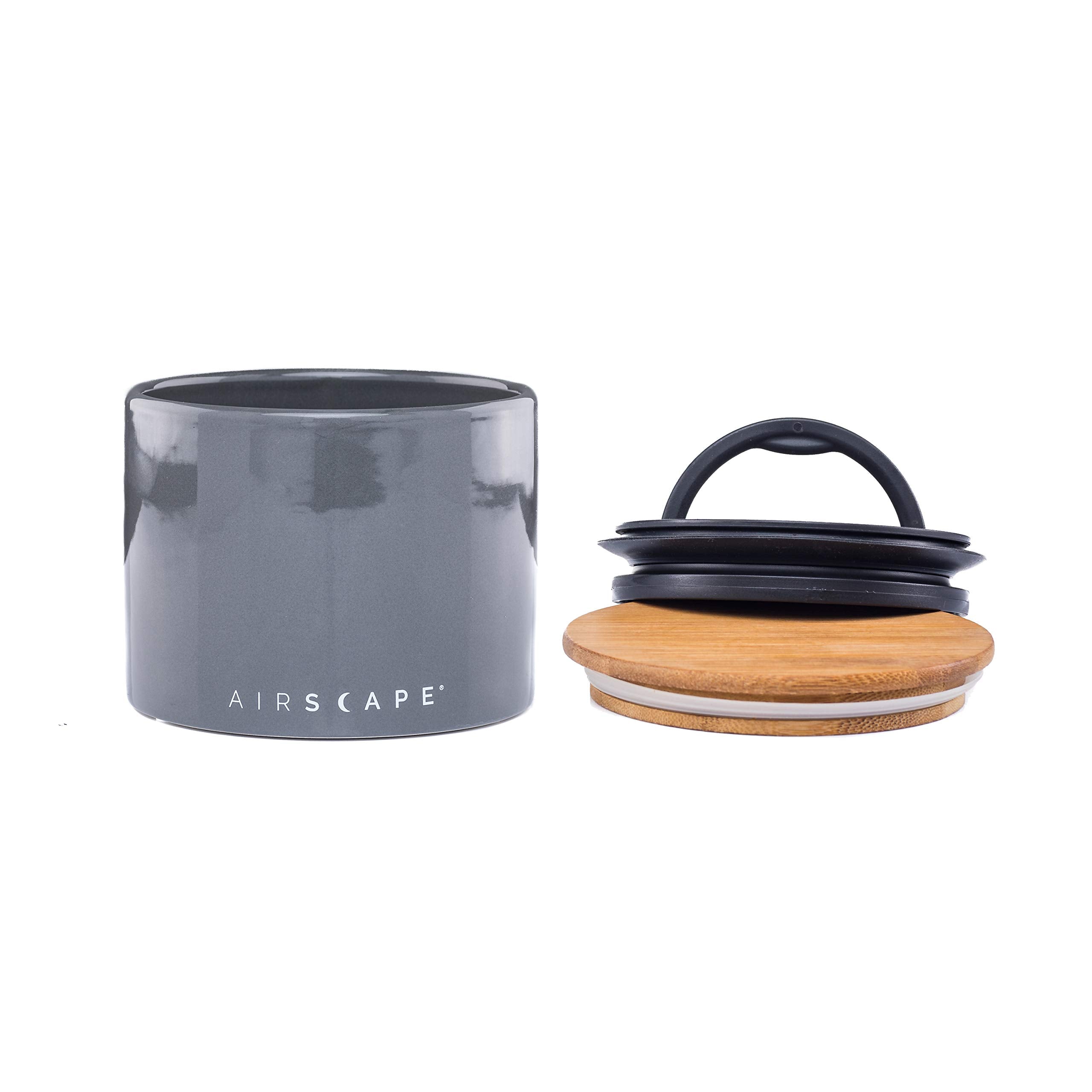 AirScape ceramic canister with bamboo top adds elegant kitchen style