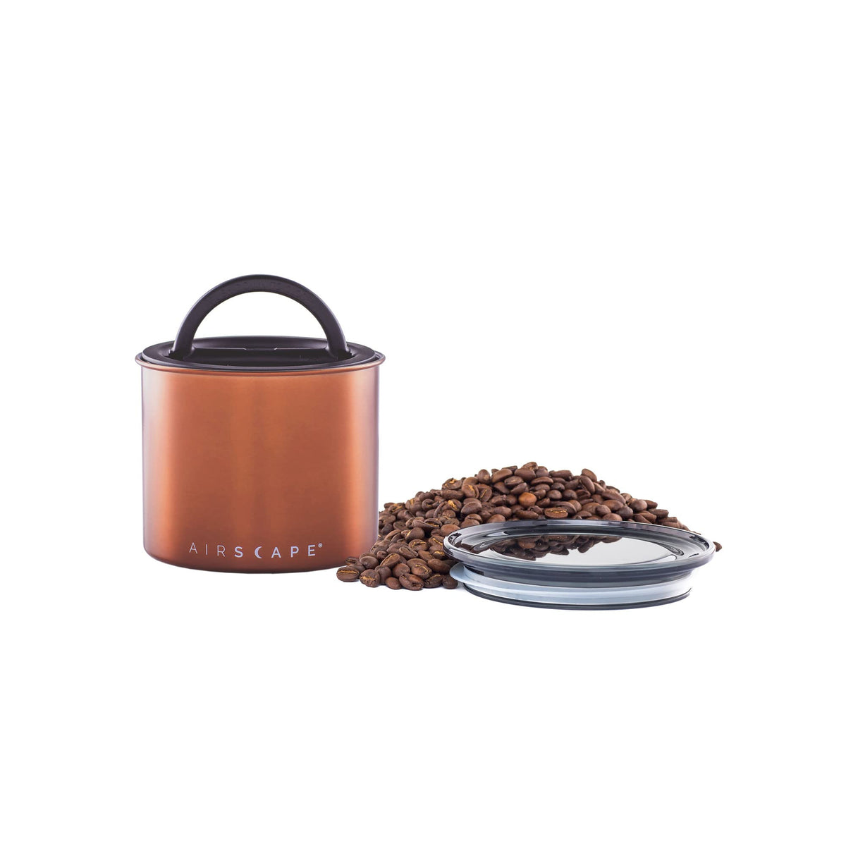 Planetary Design Airscape canister with airtight lid preserves coffee freshness.