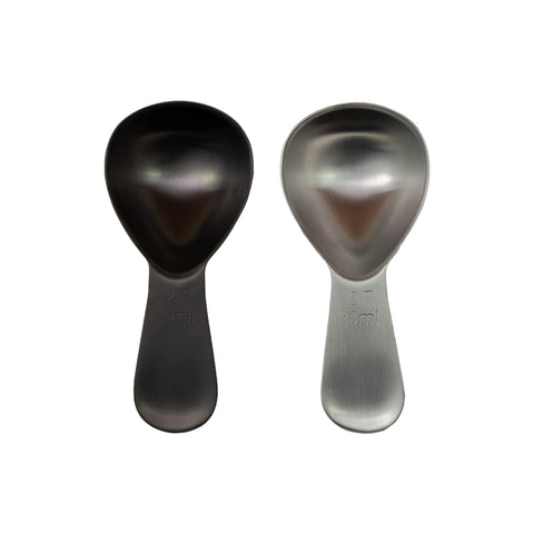 Planetary Design stainless steel scoop with ergonomic thumb grip for easy scooping