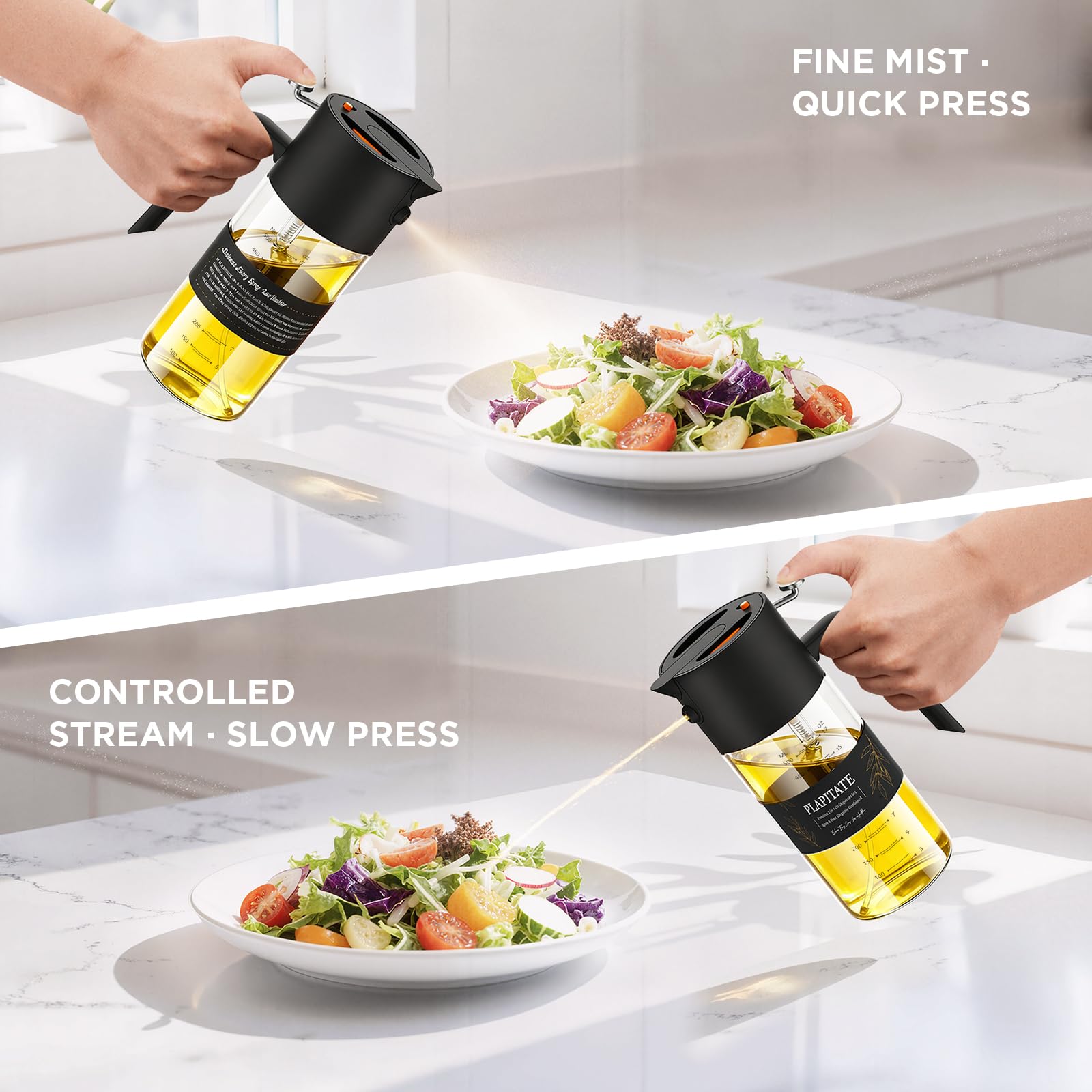 PLAPITATE borosilicate glass body offers clarity and durability for daily use.