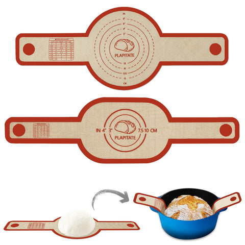 PLAPITATE silicone bread sling round for easy loaf release from Dutch ovens.