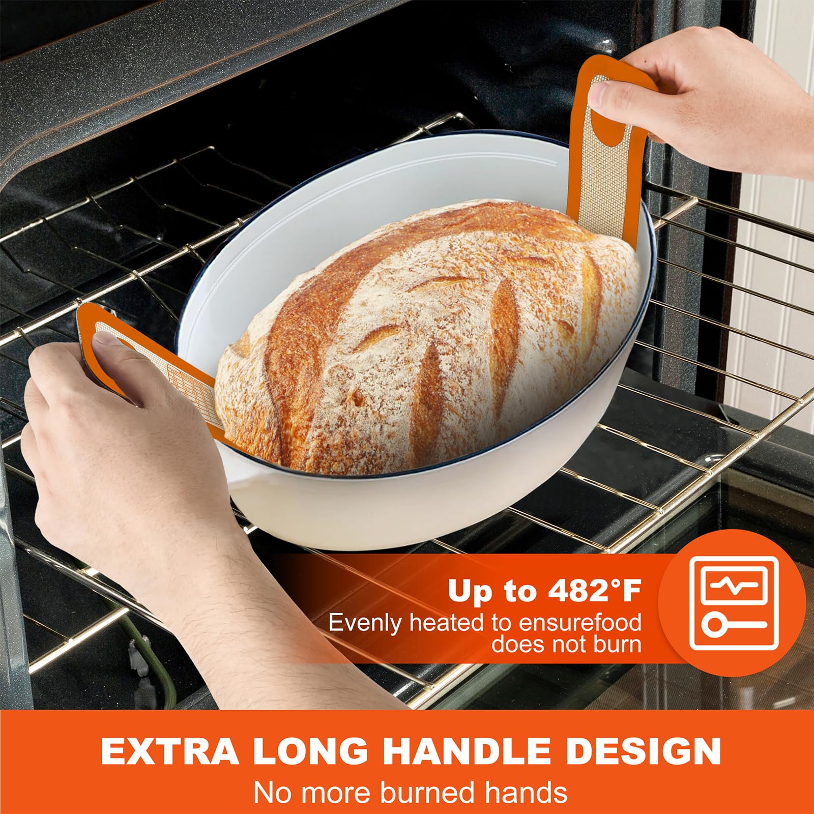 PLAPITATE bread sling in use safely transferring sourdough