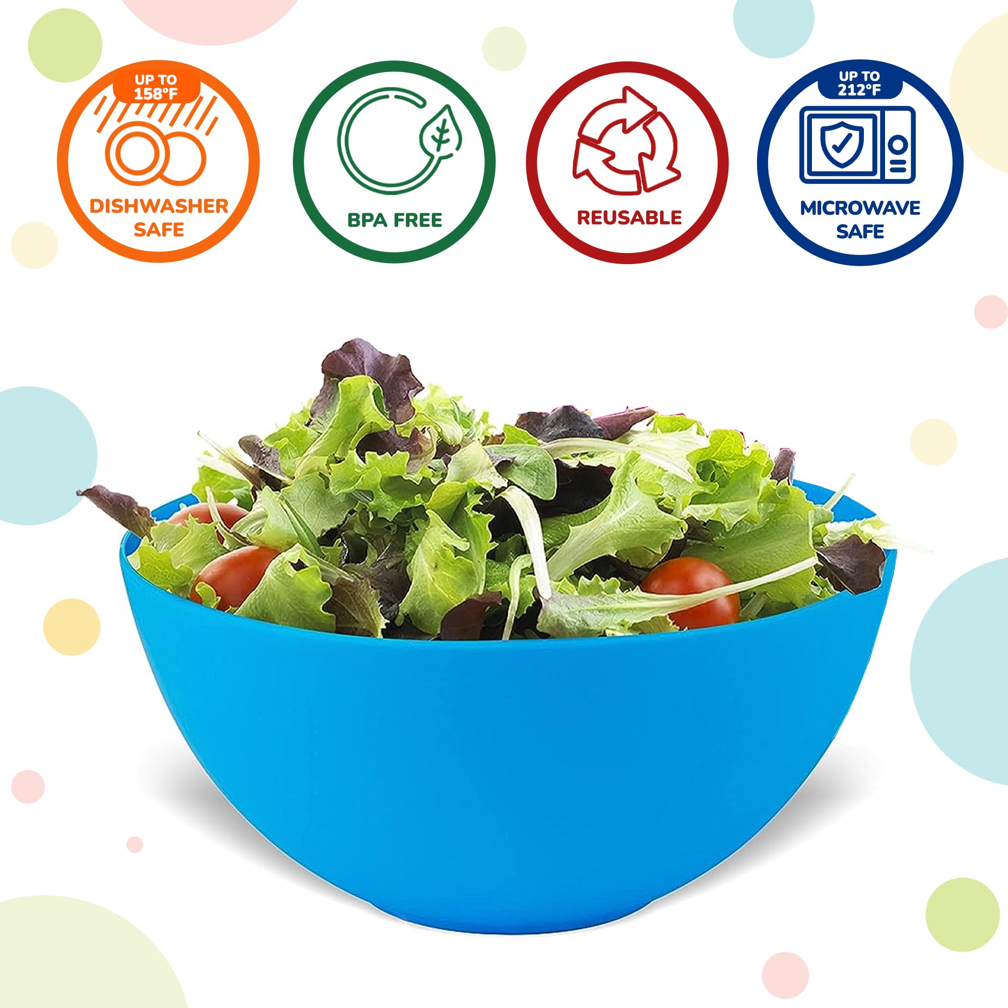 PLASKIDY kids bowls with bright colors, great for meals and outdoor picnics.