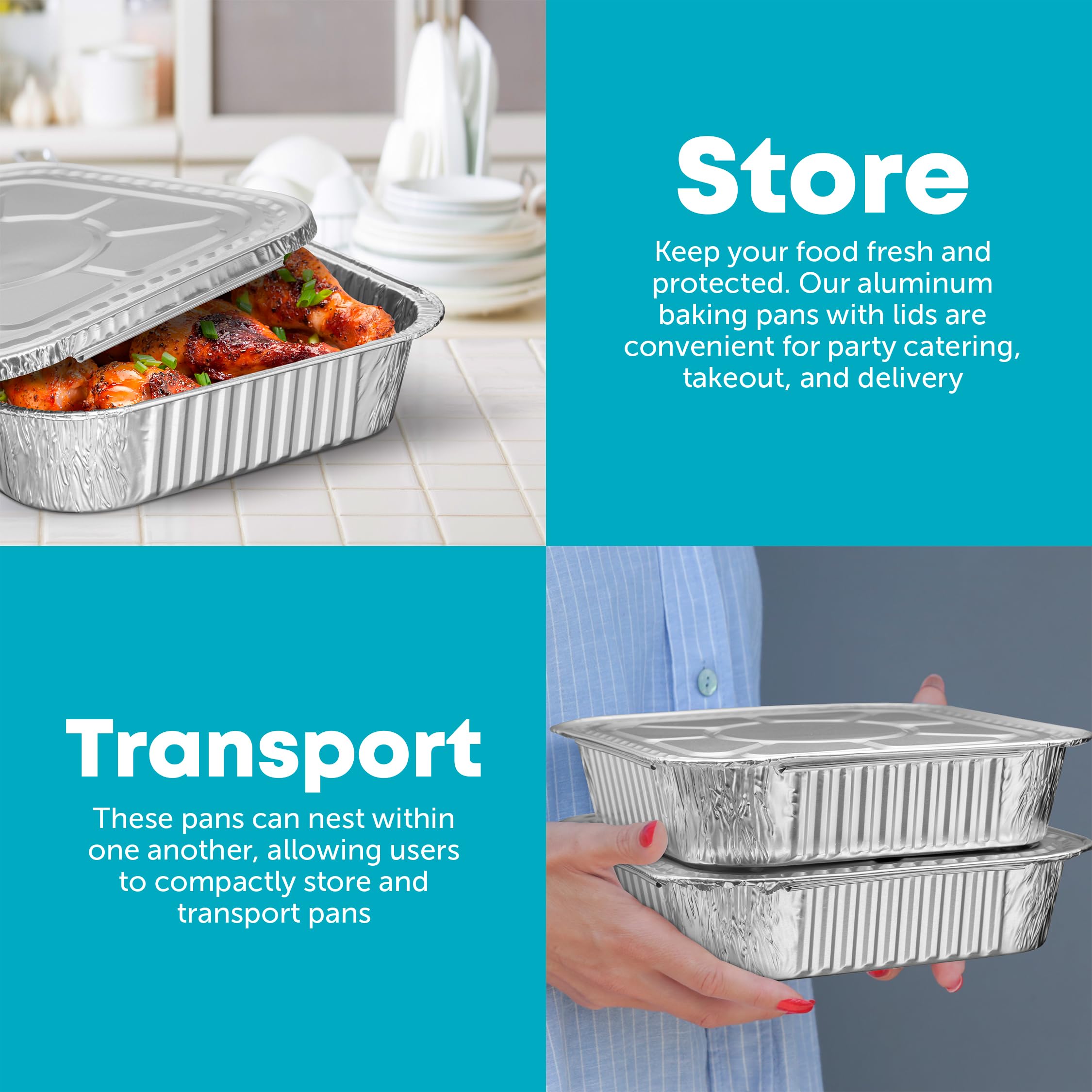 Plastible disposable pans support meal prep and on-the-go meals.