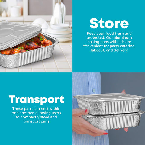 Plastible disposable pans support meal prep and on-the-go meals.