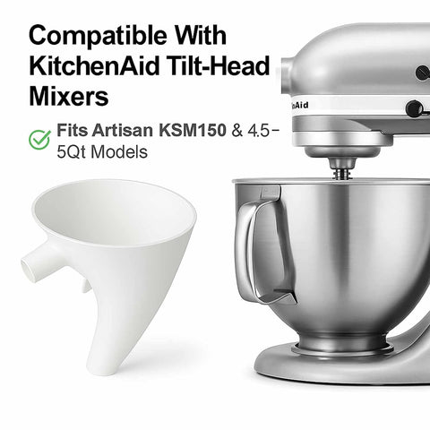 Dishwasher-safe flour funnel for quick cleaning after baking sessions.