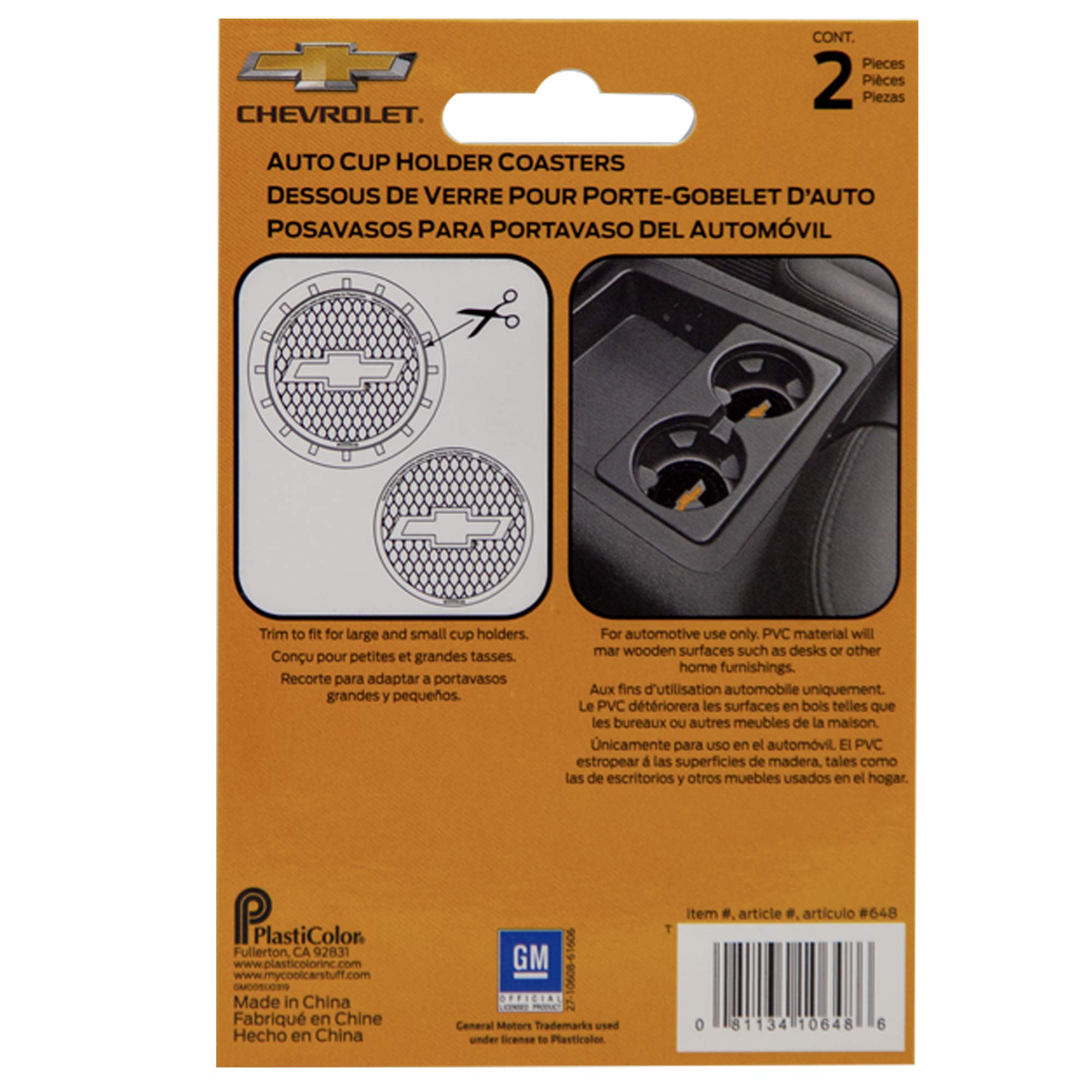 Coaster in a car cup holder showing trim-to-fit versatility