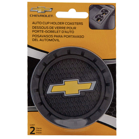 Pair of coasters included for use in multiple cup holders
