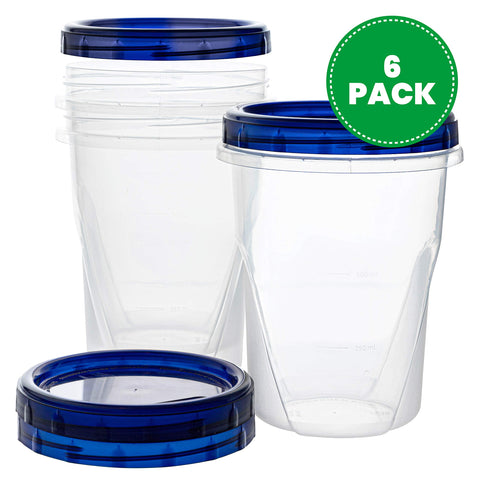 PLASTICPRO deli container with twist-on blue lid for on the go meals