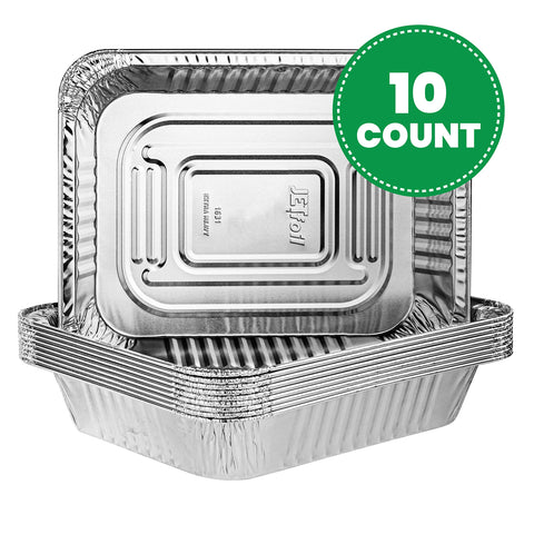 Plasticpro 9x13 pans stacked for efficient storage and transport