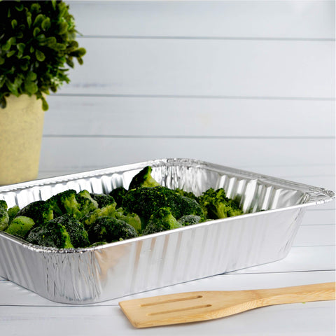 Plasticpro disposable pans store leftovers and enable quick takeout.