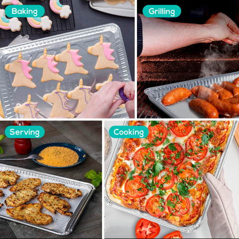 PLASTICPRO heavy-duty sheet pans 13x17 provide sturdy support for even baking.