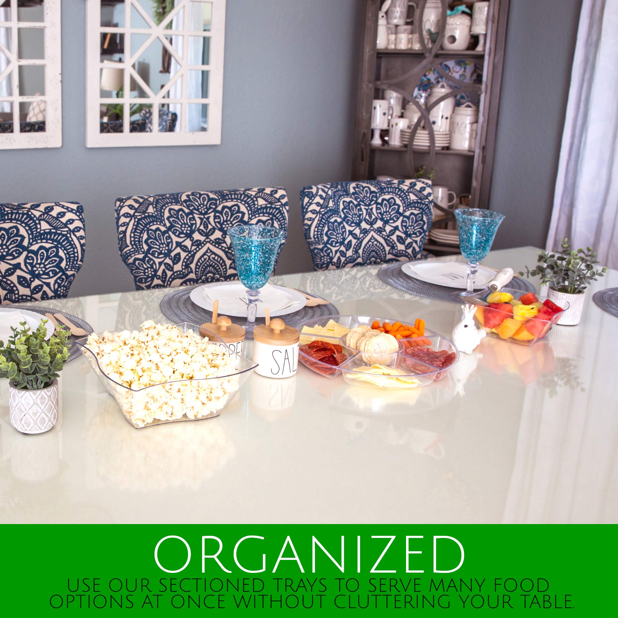 Plasticpro reusable serving tray is affordable for everyday events and celebrations.