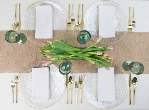 PlasticPRO wedding table charger decor enhances upscale dinner ambiance.