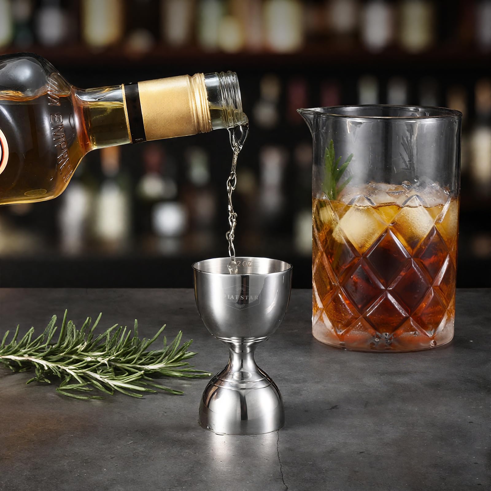 Plat Star 2-pack jigger set ready for professional or home bar setups.