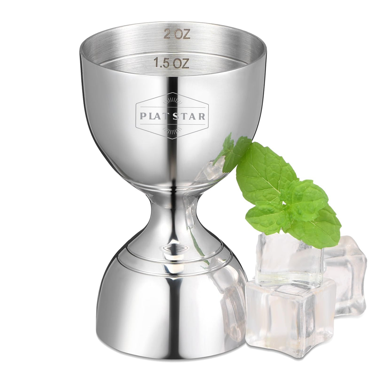 Plat Star cocktail measuring jigger with inside oz markings for precise pours