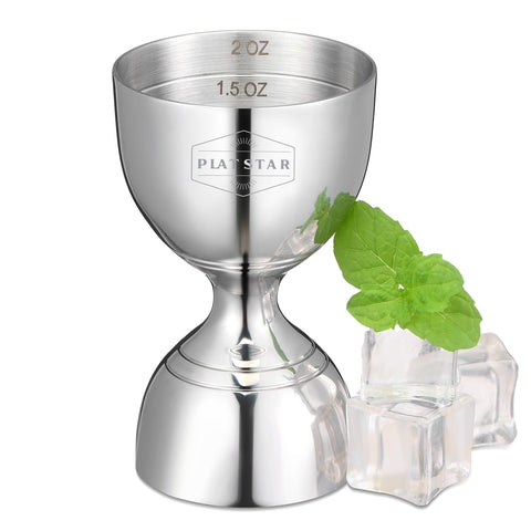 Plat Star cocktail measuring jigger with inside oz markings for precise pours
