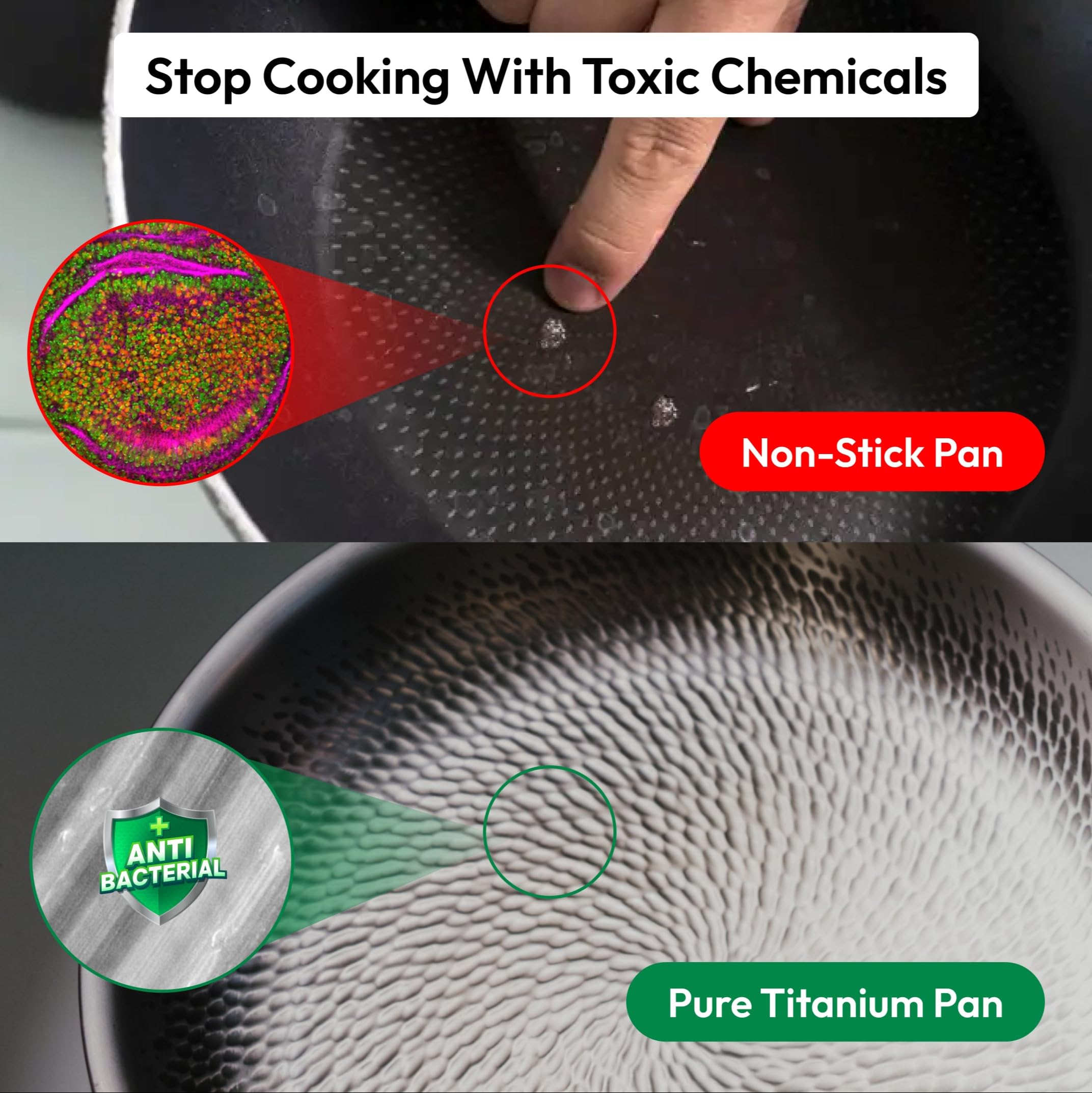 Plateful titanium pan oven-safe up to 750°F for finishing seared dishes