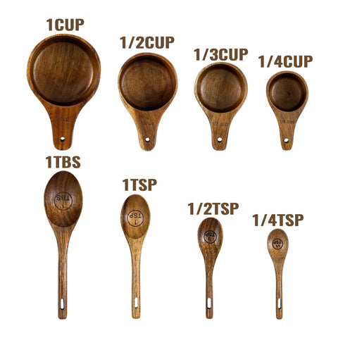 pldnhzua wooden measuring spoons with laser-engraved measurements