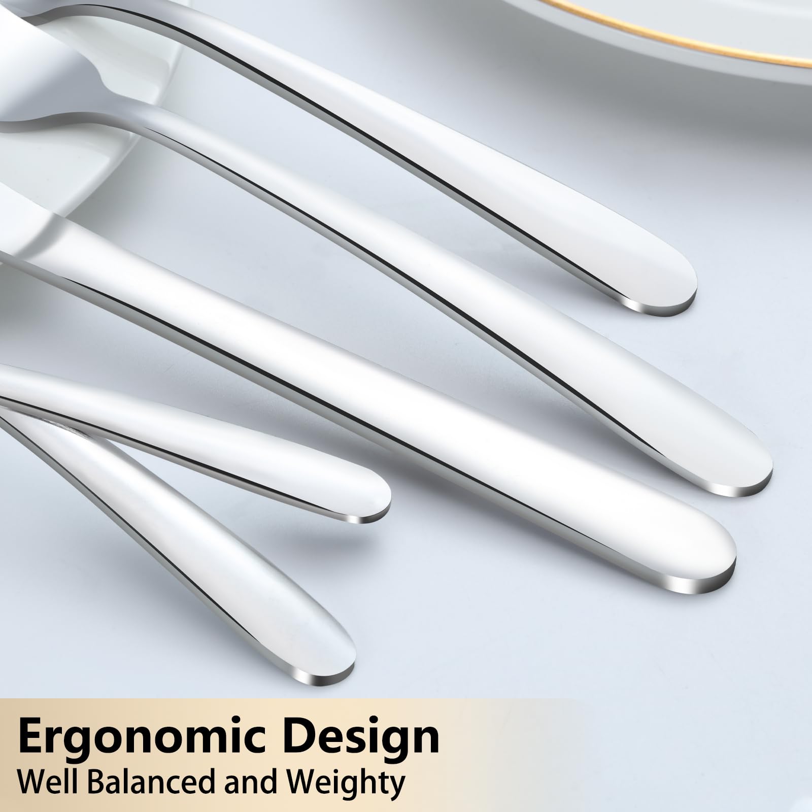 Pleafind 60 piece silverware set 12 dinner forks with balanced grip