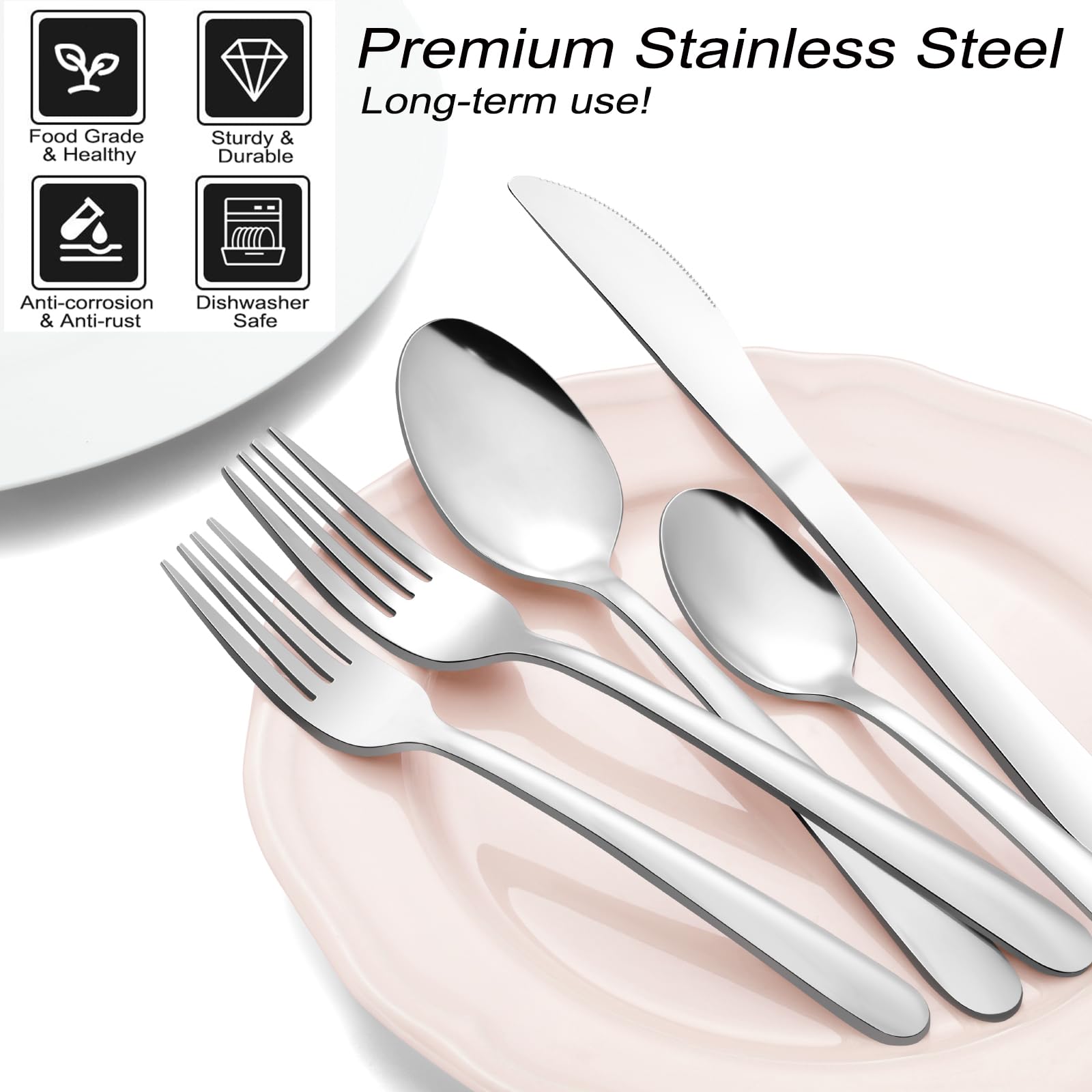 Pleafind dishwasher-safe flatware simplifies cleanup after meals and events
