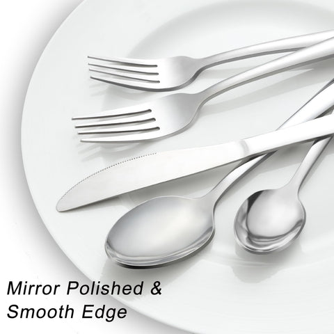 Pleafind ergonomic-handled flatware designed for comfortable, balanced dining experiences