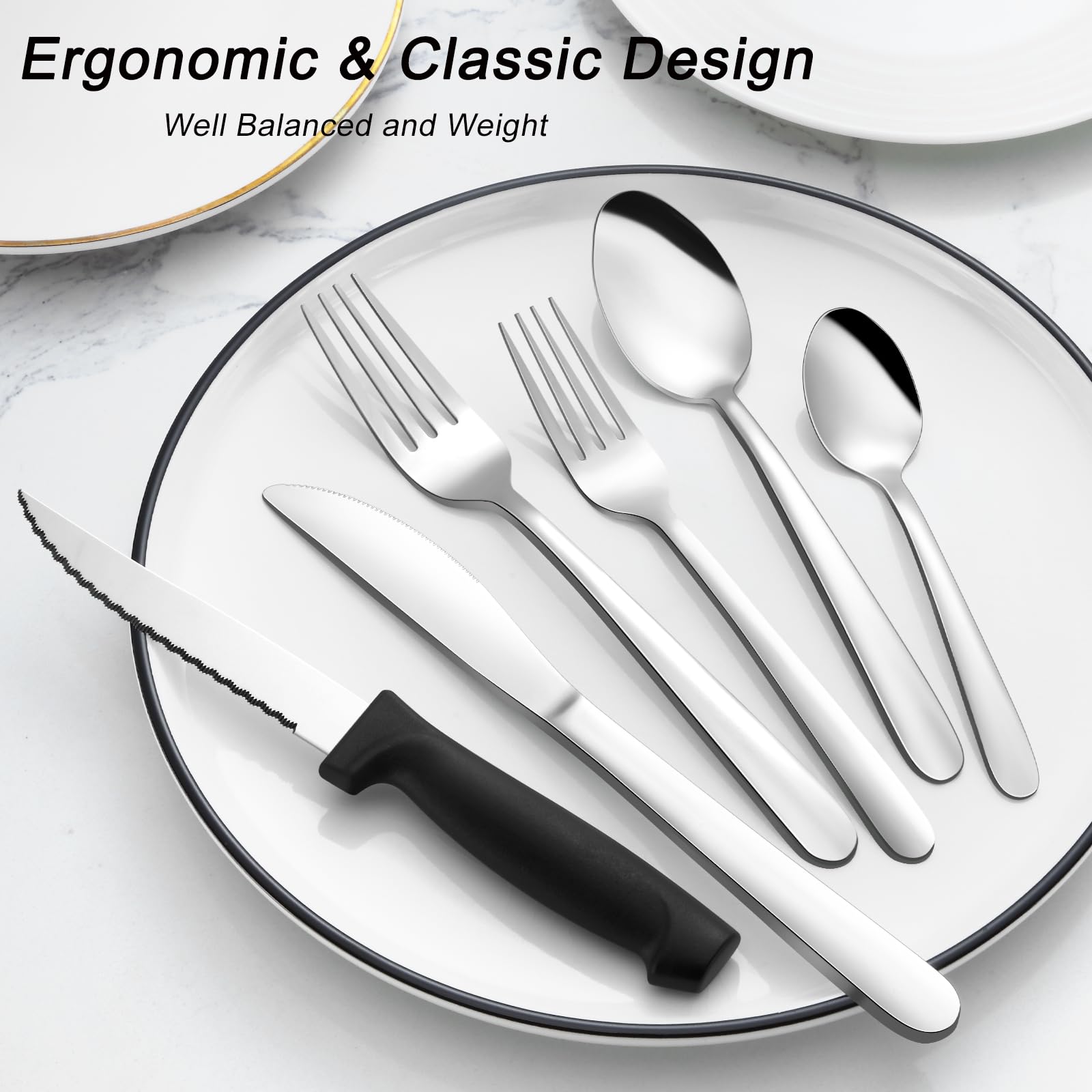 Pleafind steak knives included for versatile serving at gatherings