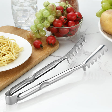 Pleafind spaghetti tong 11.4in teeth provide a firm grip for pasta lifting.