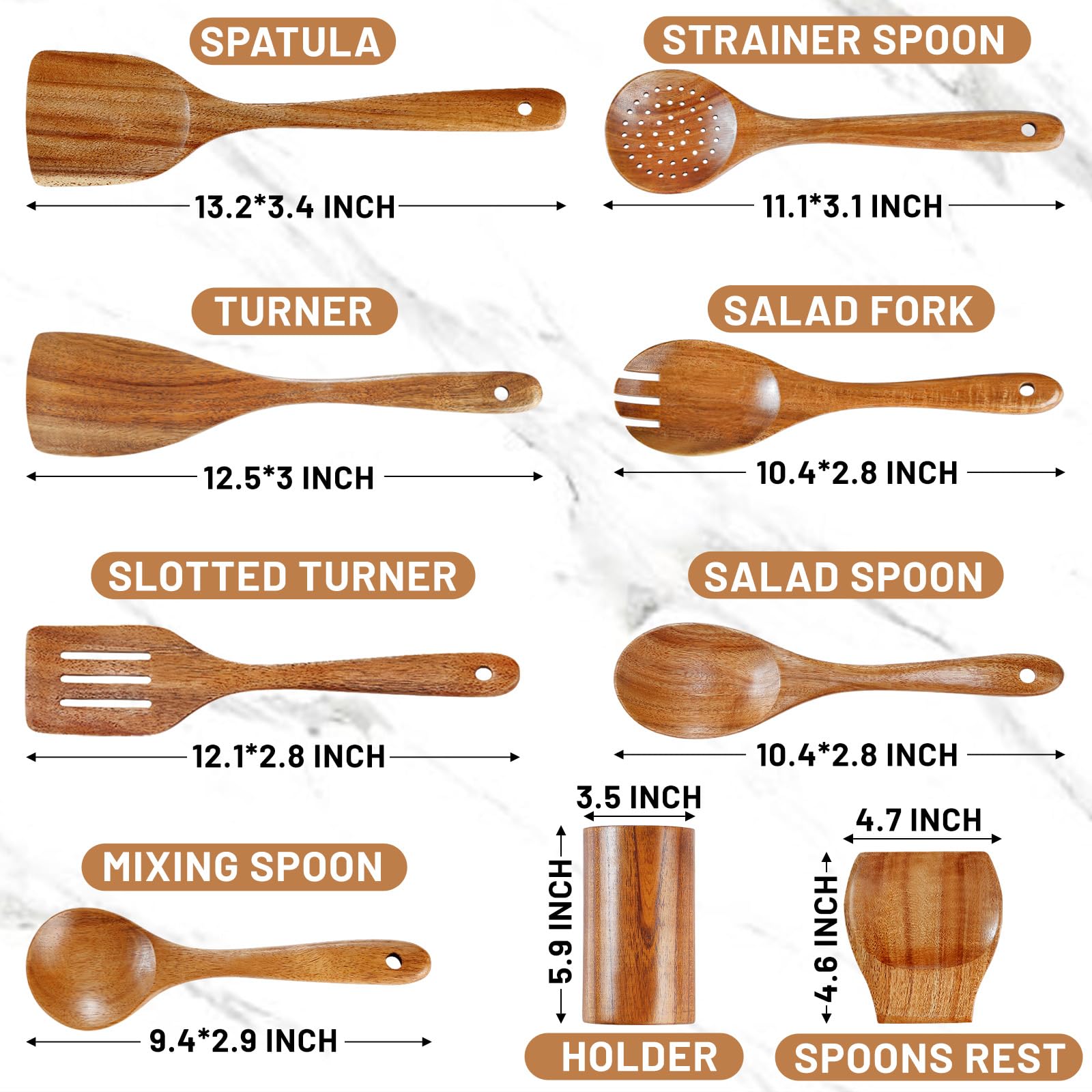 Pleafind teak utensils ladle and serving spoon ideal for sauces and soups.