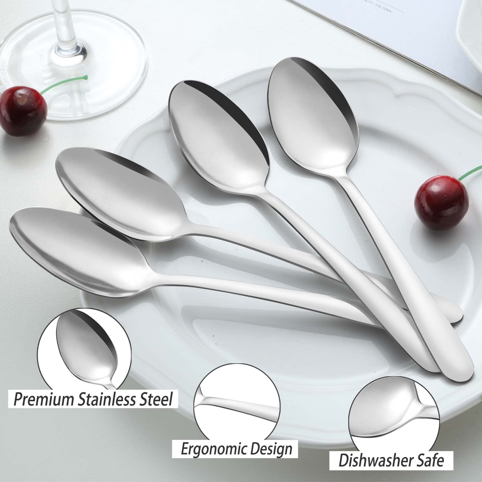 Pleafind mirror polished finish showcases elegant, luxurious spoon design.