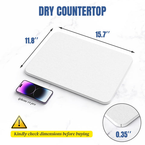 Plentio diatomite drying mat absorbs water efficiently from cups and dishes.