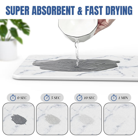 Plentio drying mat under bottles and glasses, space-saving