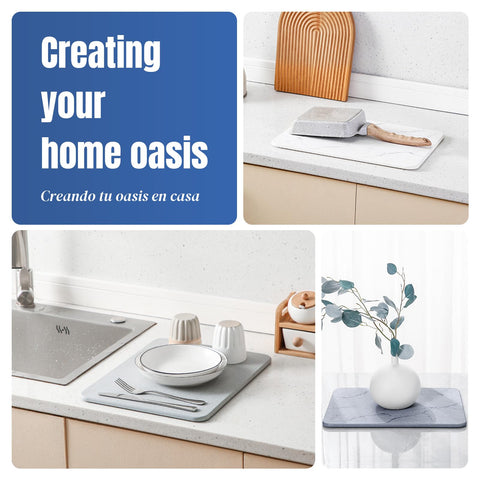 Plentio Pearl White Marble drying tray used for cups and dishes