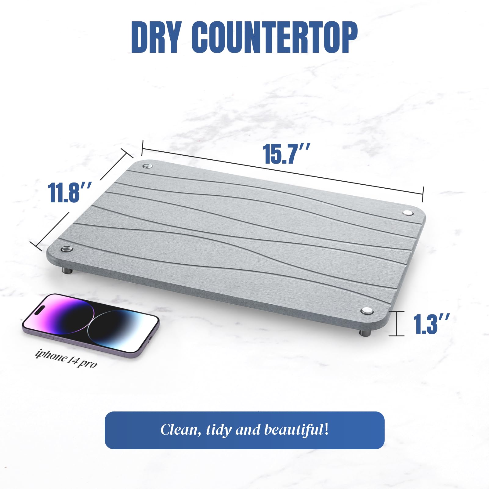 Plentio mat with non-slip feet stays stable during use.