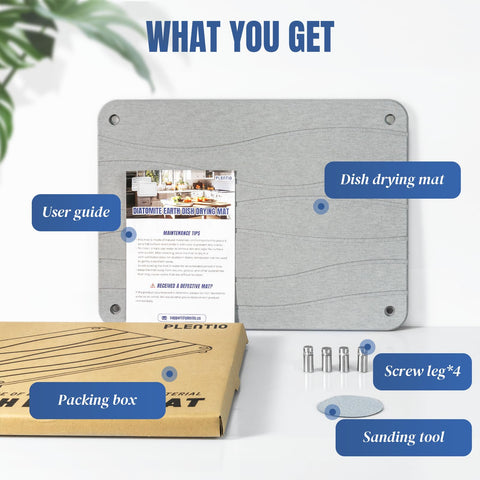 Packaging and care tips included with Plentio mat.