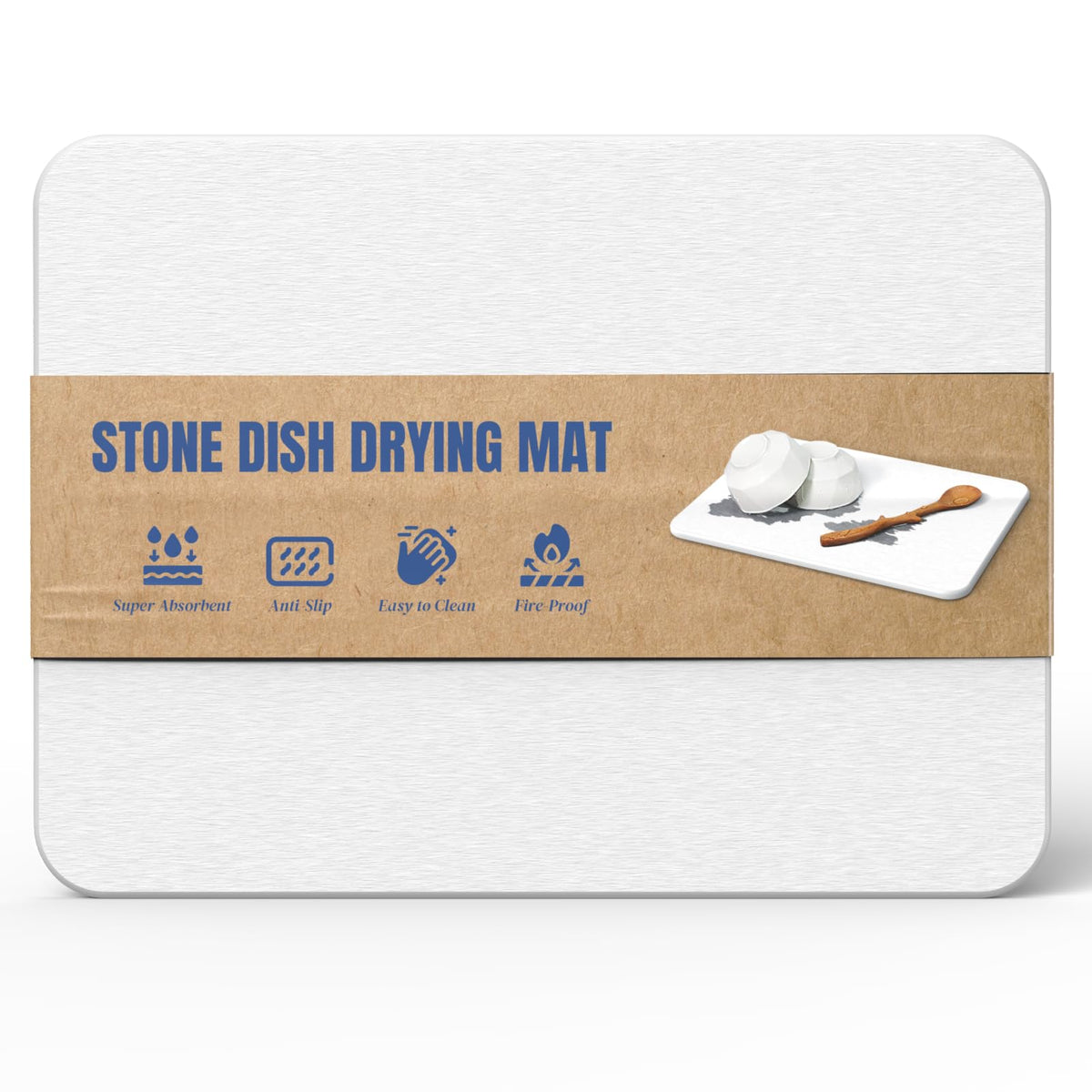 Plentio stone drying mat shows quick-dry surface for fast countertop moisture management.
