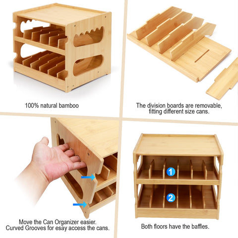 Plitttpetts bamboo can organizer simple assembly with clear instructions.