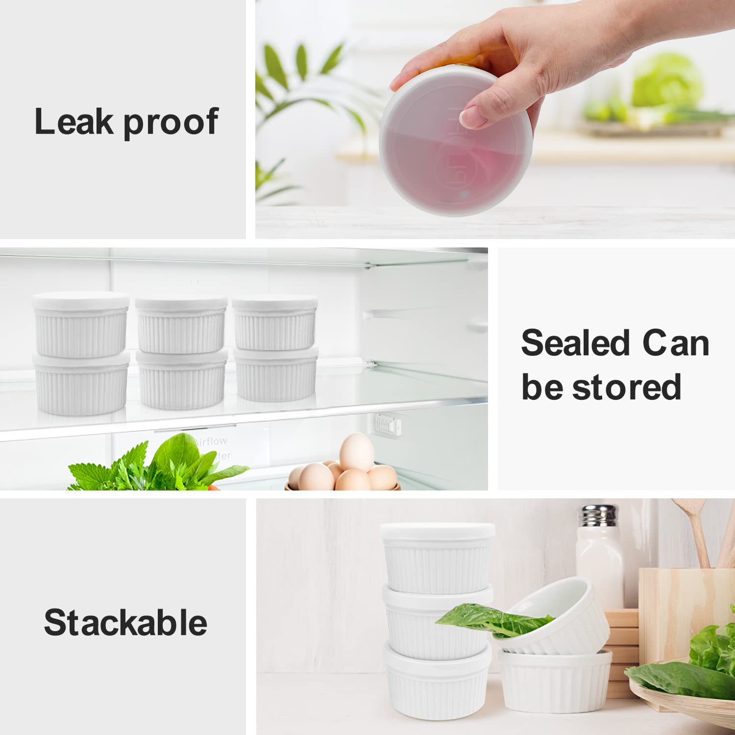 PLSFIT stackable ramekins design saves cabinet space