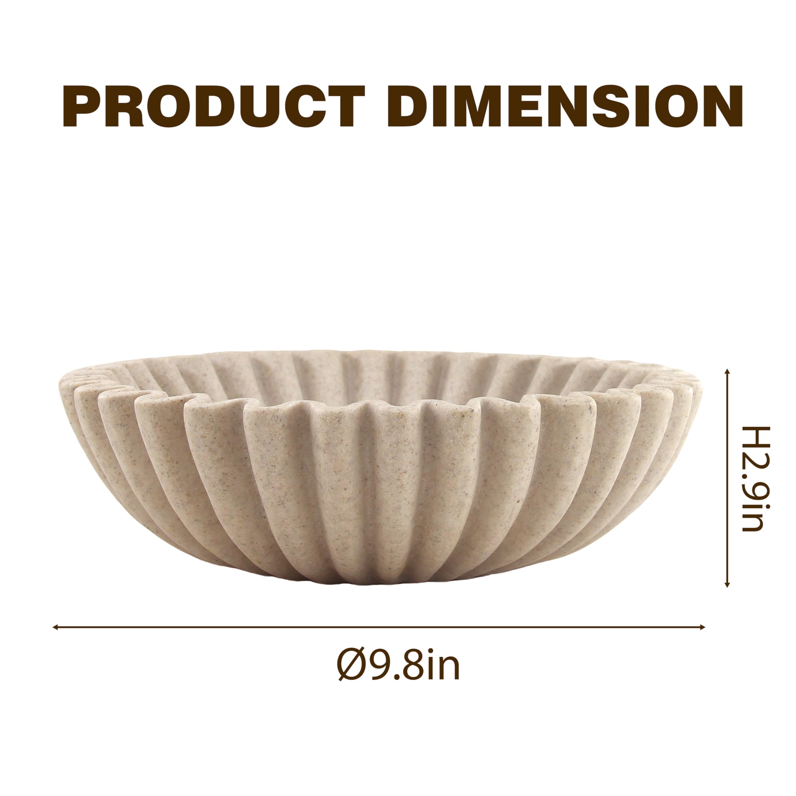 Plukers decorative bowl on shelf adds modern charm while storing fruit